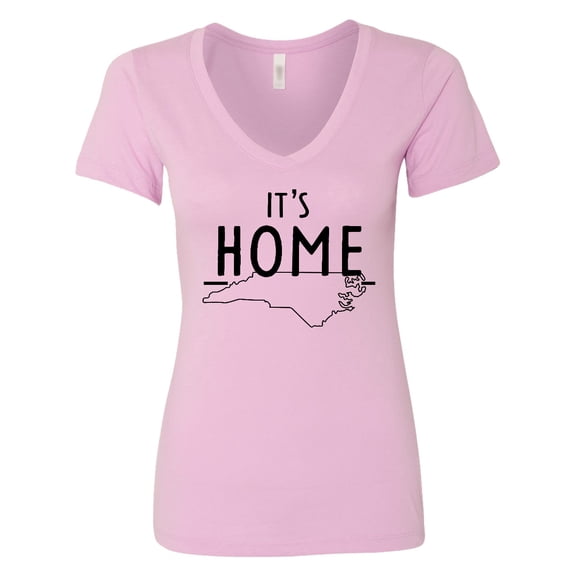 Inktastic It's Home State of North Carolina Outline Women's V-Neck T-Shirt