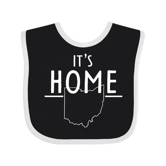 Inktastic It's Home State of Ohio Outline Boys or Girls Baby Bib