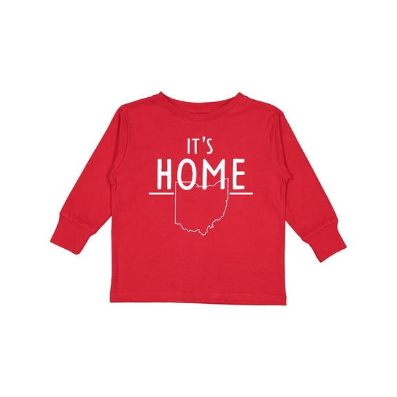 Inktastic It's Home State of Ohio Outline Boys or Girls Long Sleeve Toddler T-Shirt