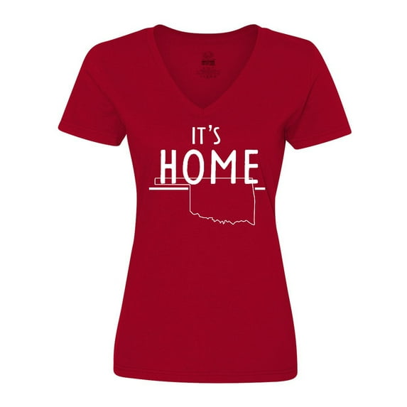 Inktastic It's Home- State of Oklahoma outline Women's V-Neck T-Shirt