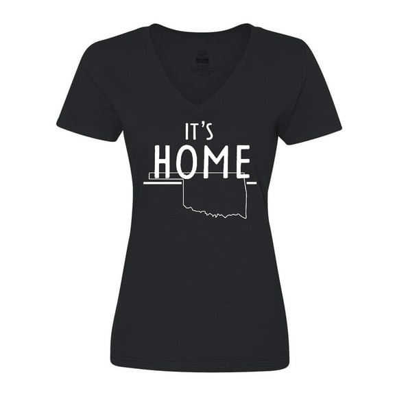 Inktastic It's Home- State of Oklahoma outline Women's V-Neck T-Shirt
