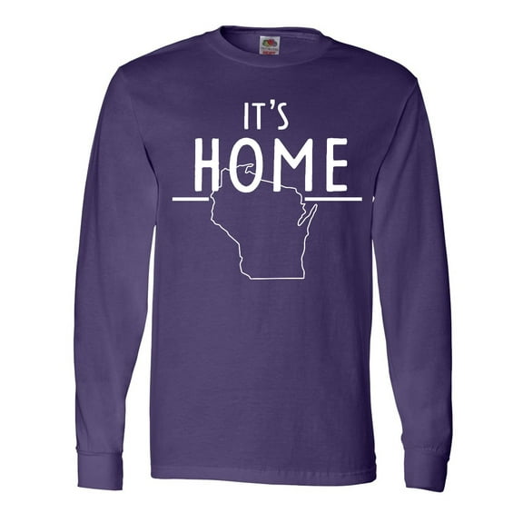 Inktastic It's Home- State of Wisconsin Outline Long Sleeve T-Shirt