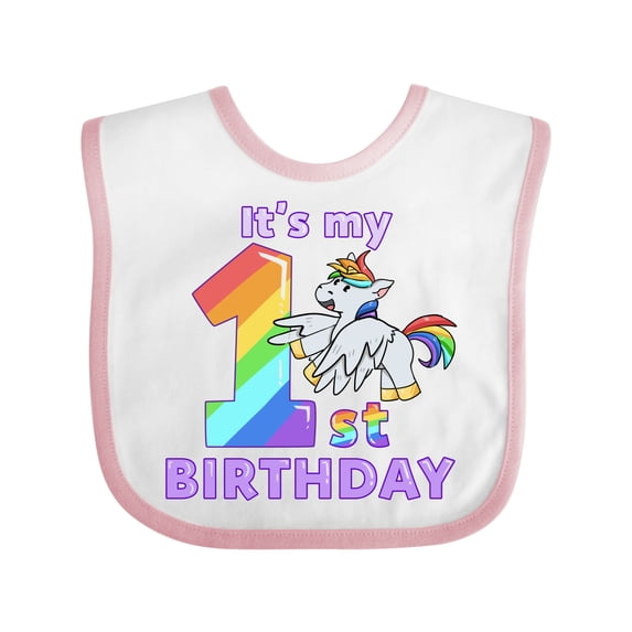 Inktastic It's My 1st Birthday Unicorn Boys or Girls Baby Bib