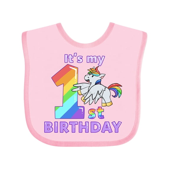 Inktastic It's My 1st Birthday Unicorn Boys or Girls Baby Bib