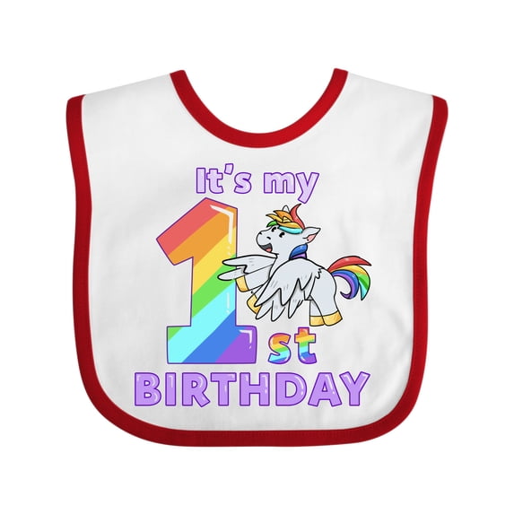 Inktastic It's My 1st Birthday Unicorn Boys or Girls Baby Bib