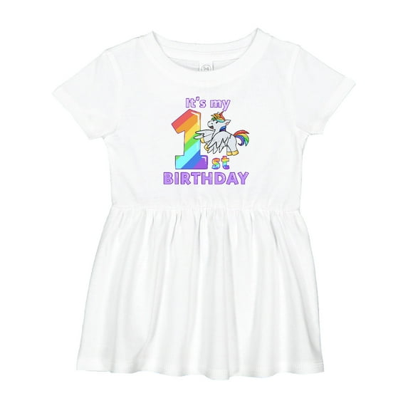 Inktastic It's My 1st Birthday Unicorn Girls Baby Dress
