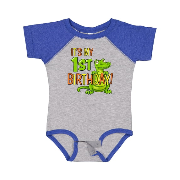 Inktastic It's My 1st Birthday with Cute Green Alligator Boys or Girls Baby Bodysuit