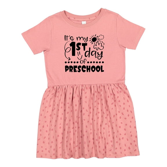 Inktastic It's My 1st Day of Preschool Clouds and Sunshine Girls Toddler Dress