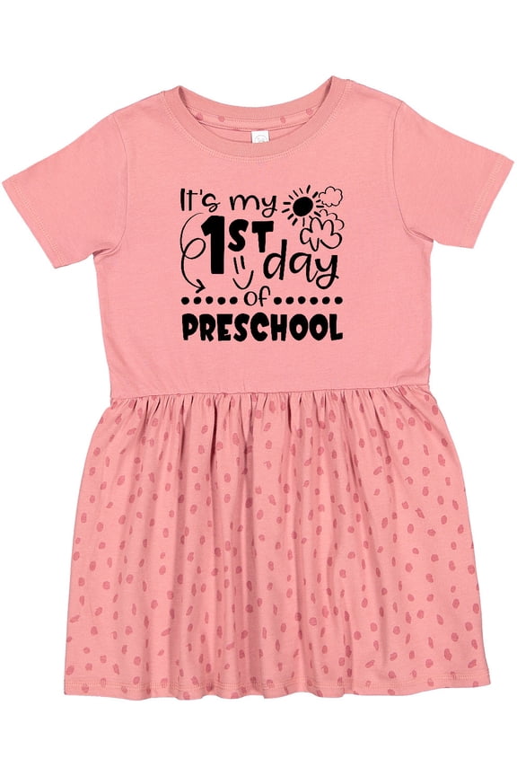 It's My 1st Day of Preschool Clouds and Sunshine Girls Toddler Dress