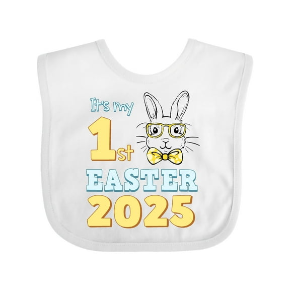 Inktastic It's My 1st Easter 2025 Boys or Girls Baby Bib