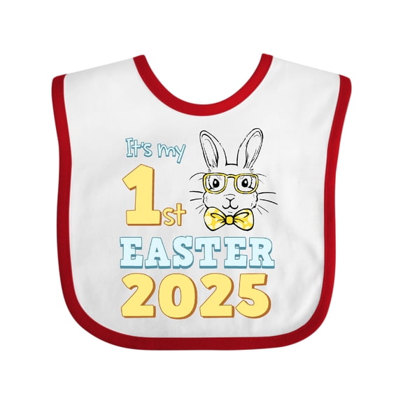 Inktastic It's My 1st Easter 2025 Boys or Girls Baby Bib
