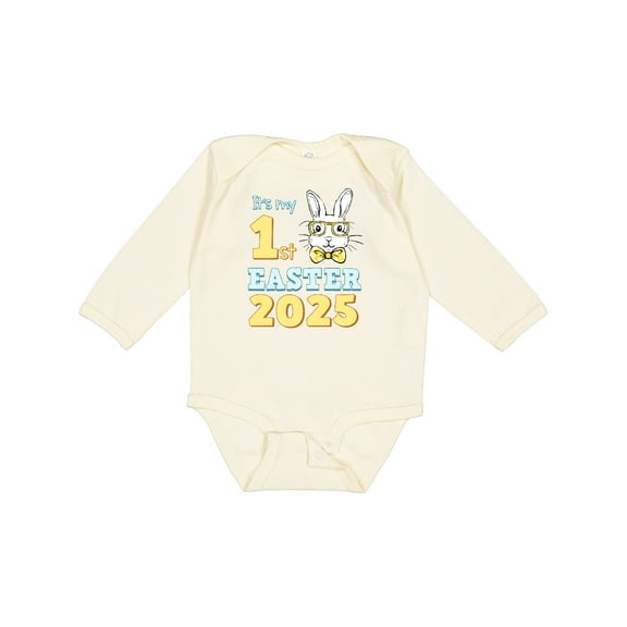 Inktastic It's My 1st Easter 2025 Boys or Girls Long Sleeve Baby Bodysuit