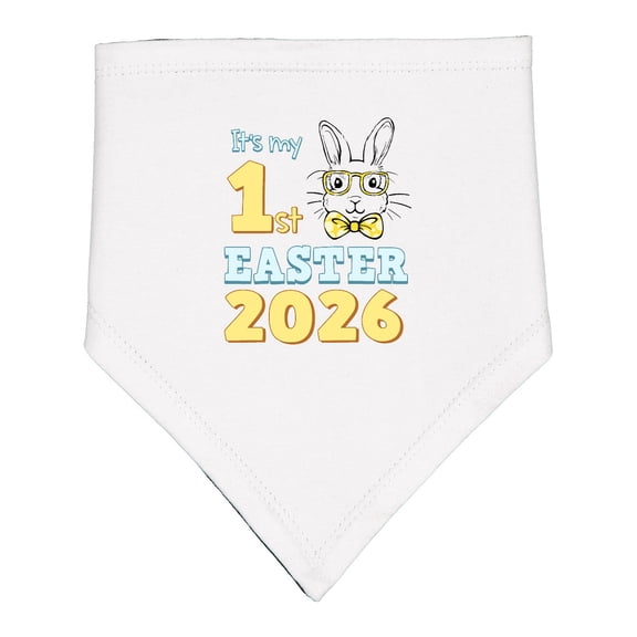 Inktastic It's My 1st Easter 2026 Baby Bandana Bib