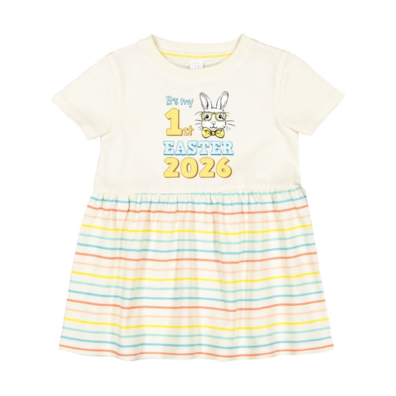 Inktastic It's My 1st Easter 2026 Girls Baby Dress