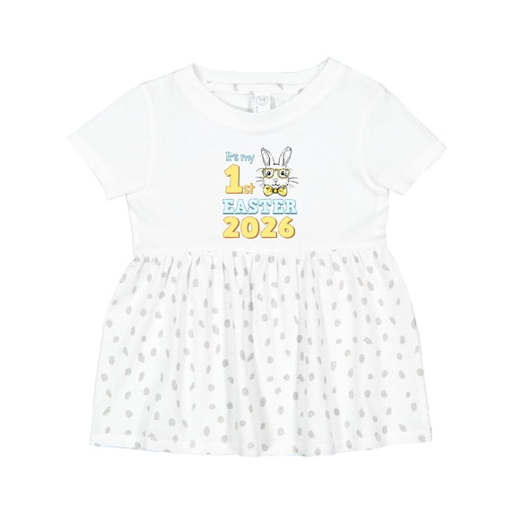 Inktastic It's My 1st Easter 2026 Girls Baby Dress