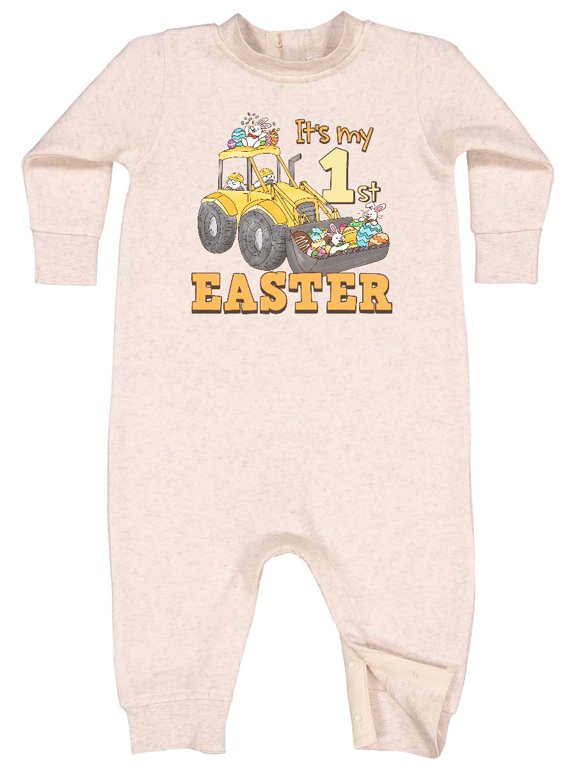 It's My 1st Easter Construction Bunnies Baby Fleece Romper