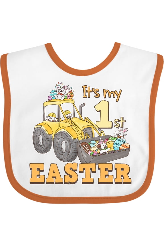It's My 1st Easter Construction Bunnies Boys or Girls Baby Bib