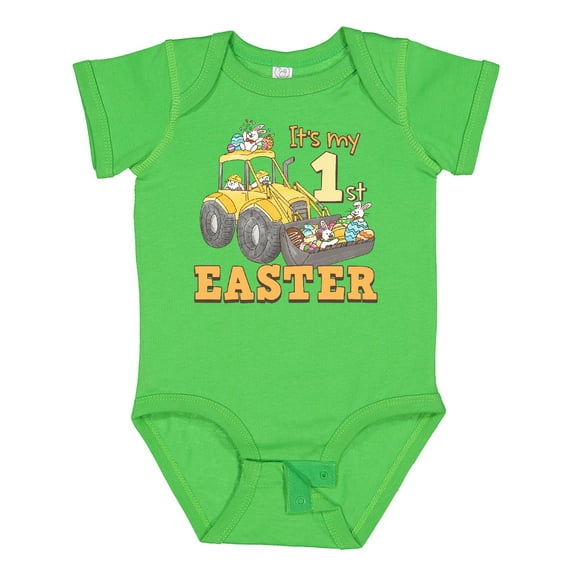 Inktastic It's My 1st Easter Construction Bunnies Boys or Girls Baby Bodysuit