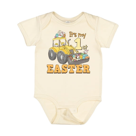 Inktastic It's My 1st Easter Construction Bunnies Boys or Girls Baby Bodysuit
