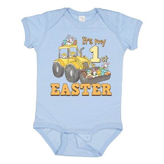 Inktastic It's My 1st Easter Construction Bunnies Boys or Girls Baby Bodysuit