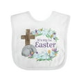 thumbnail image 1 of Inktastic It's My 1st Easter with Cross and Flowers Boys or Girls Baby Bib, 1 of 4