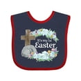 thumbnail image 1 of Inktastic It's My 1st Easter with Cross and Flowers Boys or Girls Baby Bib, 1 of 4