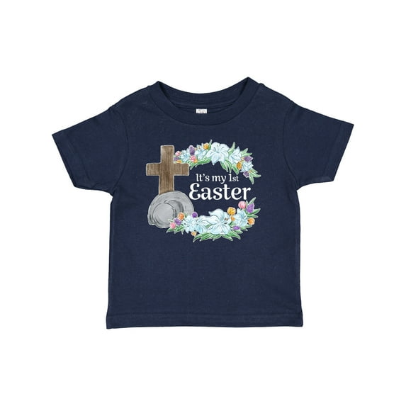 Inktastic It's My 1st Easter with Cross and Flowers Boys or Girls Baby T-Shirt