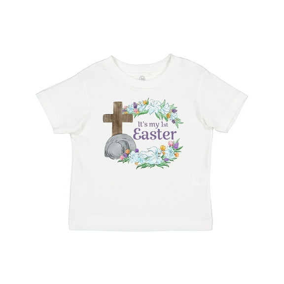 Inktastic It's My 1st Easter with Cross and Flowers Boys or Girls Baby T-Shirt