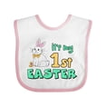 thumbnail image 1 of Inktastic It's My 1st Easter with Cute Chick and Bunny Boys or Girls Baby Bib, 1 of 4
