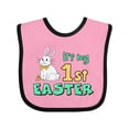 thumbnail image 1 of Inktastic It's My 1st Easter with Cute Chick and Bunny Boys or Girls Baby Bib, 1 of 4