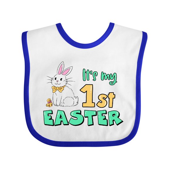 Inktastic It's My 1st Easter with Cute Chick and Bunny Boys or Girls Baby Bib