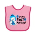 thumbnail image 1 of Inktastic It's My 1st Hanukkah Cute Bear with Dreidel Boys or Girls Baby Bib, 1 of 4