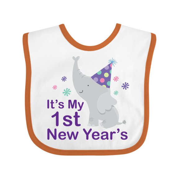 Inktastic It's My 1st New Year's Elephant Boys or Girls Baby Bib