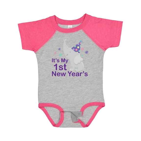 Inktastic It's My 1st New Year's Elephant Boys or Girls Baby Bodysuit