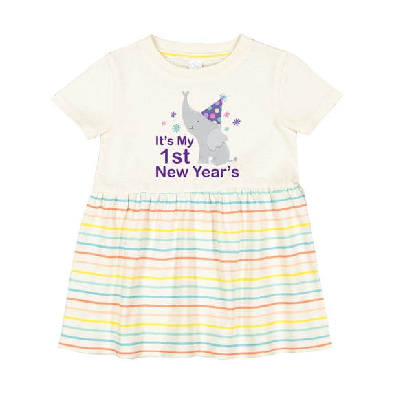 Inktastic It's My 1st New Year's Elephant Girls Baby Dress