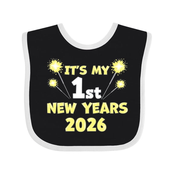 Inktastic It's My 1st New Years 2026 Boys or Girls Baby Bib