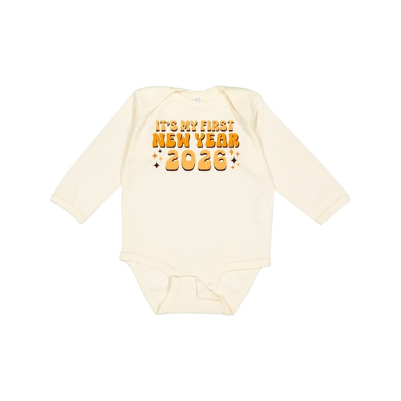 Inktastic It's My 1st New Years 2026 Boys or Girls Long Sleeve Baby Bodysuit