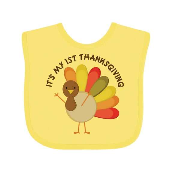 Inktastic It's My 1st Thanksgiving Boys or Girls Baby Bib