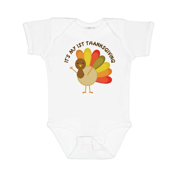 Inktastic It's My 1st Thanksgiving Boys or Girls Baby Bodysuit