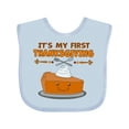 thumbnail image 1 of Inktastic It's My 1st Thanksgiving with Cute Smiling Pumpkin Pie Boys or Girls Baby Bib, 1 of 4