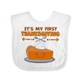 thumbnail image 1 of Inktastic It's My 1st Thanksgiving with Cute Smiling Pumpkin Pie Boys or Girls Baby Bib, 1 of 4