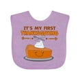 thumbnail image 1 of Inktastic It's My 1st Thanksgiving with Cute Smiling Pumpkin Pie Boys or Girls Baby Bib, 1 of 4