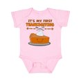 thumbnail image 1 of Inktastic It's My 1st Thanksgiving with Cute Smiling Pumpkin Pie Boys or Girls Baby Bodysuit, 1 of 5
