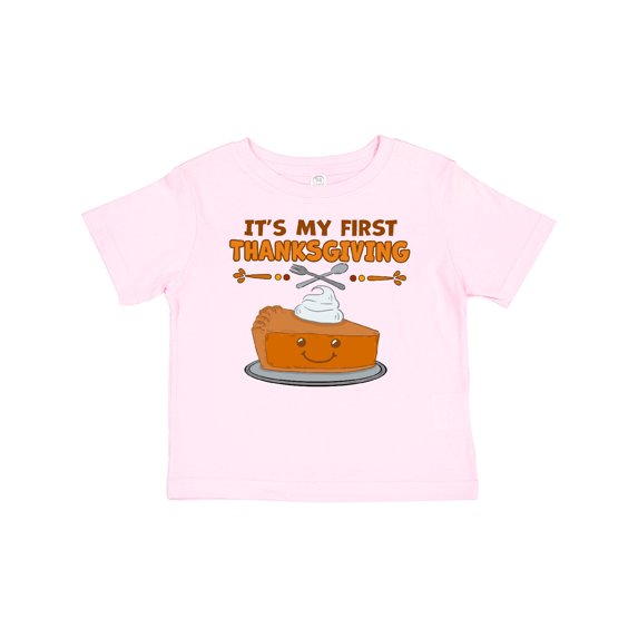 Inktastic It's My 1st Thanksgiving with Cute Smiling Pumpkin Pie Boys or Girls Baby T-Shirt