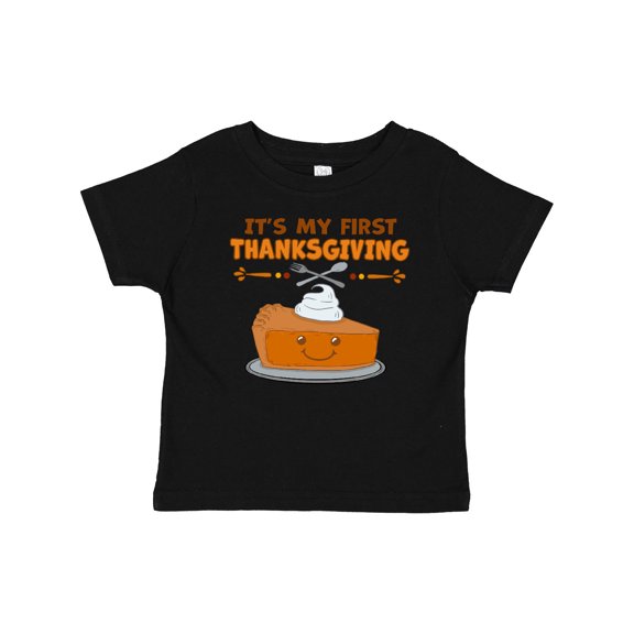Inktastic It's My 1st Thanksgiving with Cute Smiling Pumpkin Pie Boys or Girls Baby T-Shirt