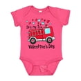 thumbnail image 1 of Inktastic It's My 1st Valentine's Day Fire Truck Boys or Girls Baby Bodysuit, 1 of 5