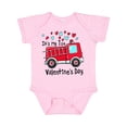 thumbnail image 1 of Inktastic It's My 1st Valentine's Day Fire Truck Boys or Girls Baby Bodysuit, 1 of 5