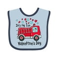 thumbnail image 1 of Inktastic It's My 1st Valentine's Day Fire Truck with Cute Dalmatian Boys or Girls Baby Bib, 1 of 4
