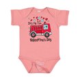 thumbnail image 1 of Inktastic It's My 1st Valentine's Day Fire Truck with Cute Dalmatian Boys or Girls Baby Bodysuit, 1 of 5