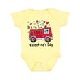 thumbnail image 1 of Inktastic It's My 1st Valentine's Day Fire Truck with Cute Dalmatian Boys or Girls Baby Bodysuit, 1 of 5